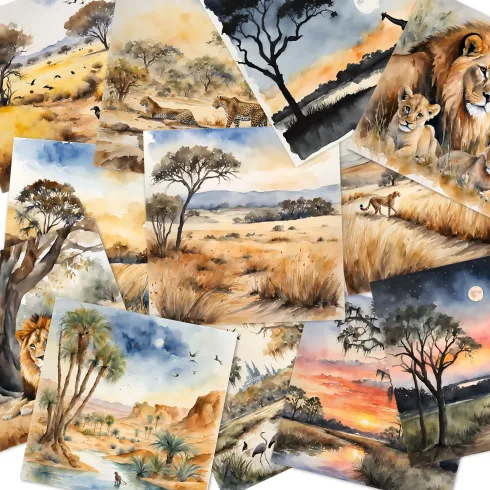 LaCreativ - Designpapier "Wildes Afrika" Paper Pack 6x6" - 24 Bogen